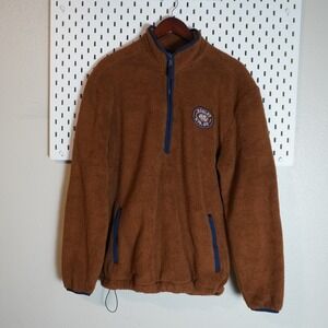 Hurley Brown Fleece Quarter Zip Pullover Sweatshirt Men's M